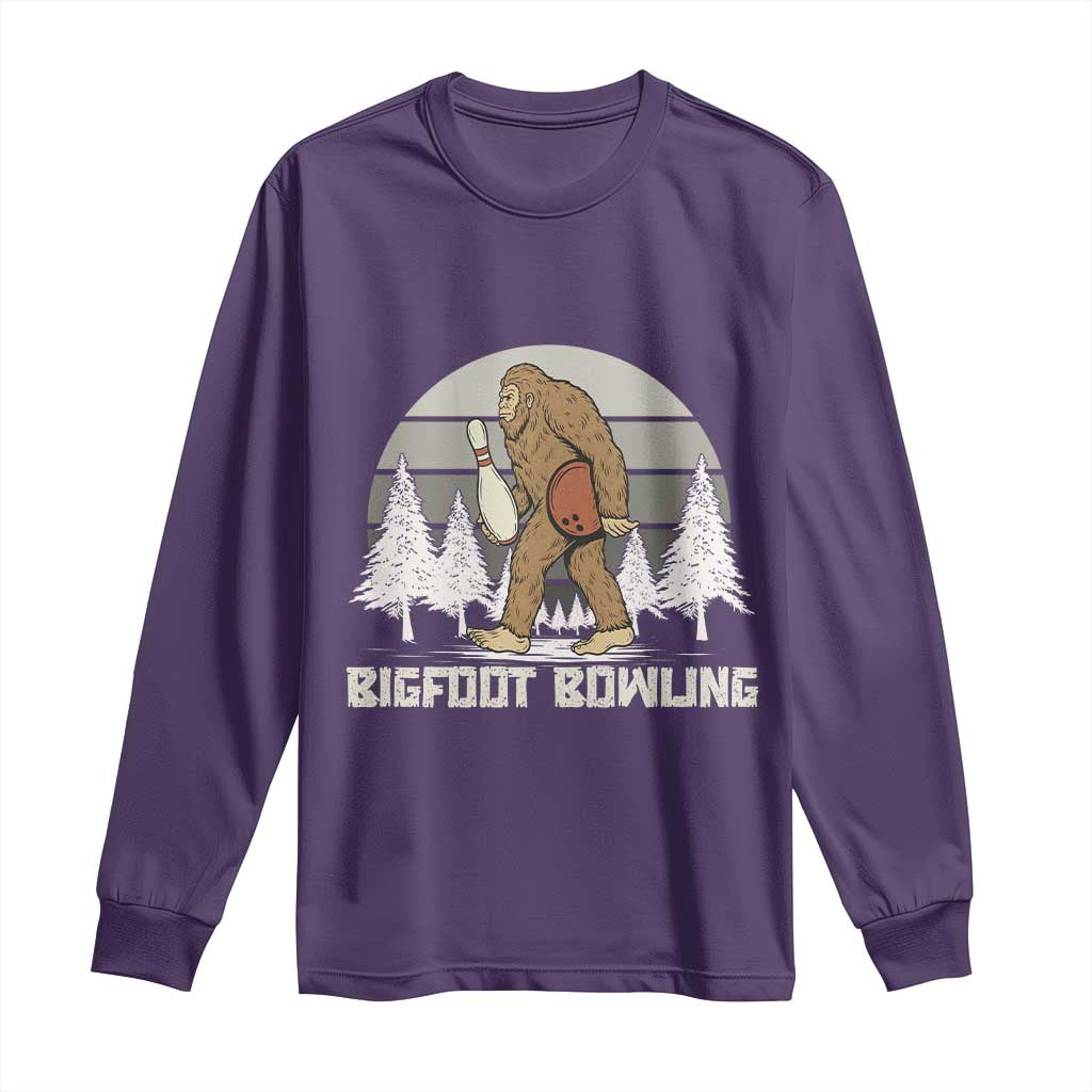 Funny Bigfoot Bowling Long Sleeve Shirt Gift For Bowler - Wonder Print Shop