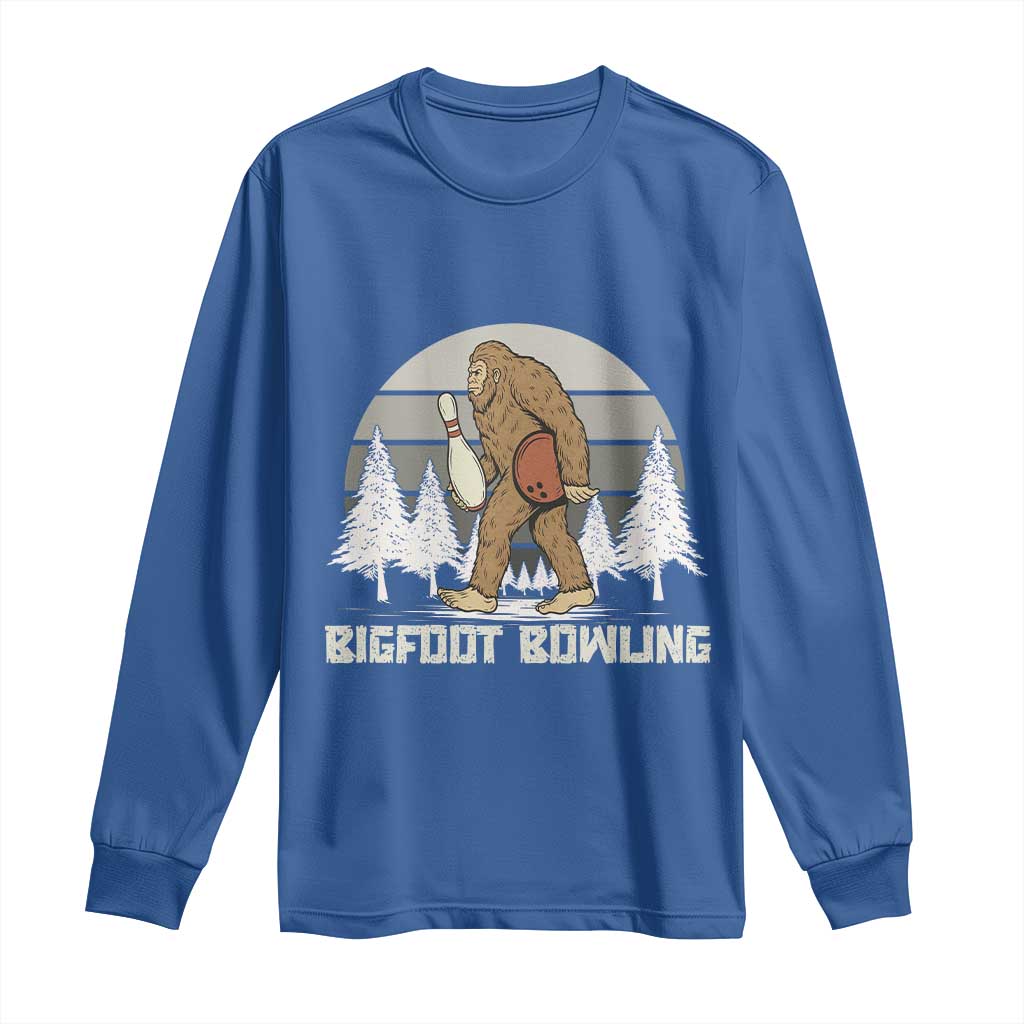 Funny Bigfoot Bowling Long Sleeve Shirt Gift For Bowler - Wonder Print Shop
