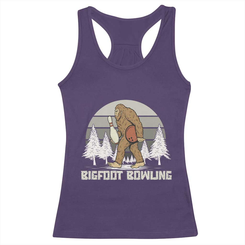 Funny Bigfoot Bowling Racerback Tank Top Gift For Bowler - Wonder Print Shop