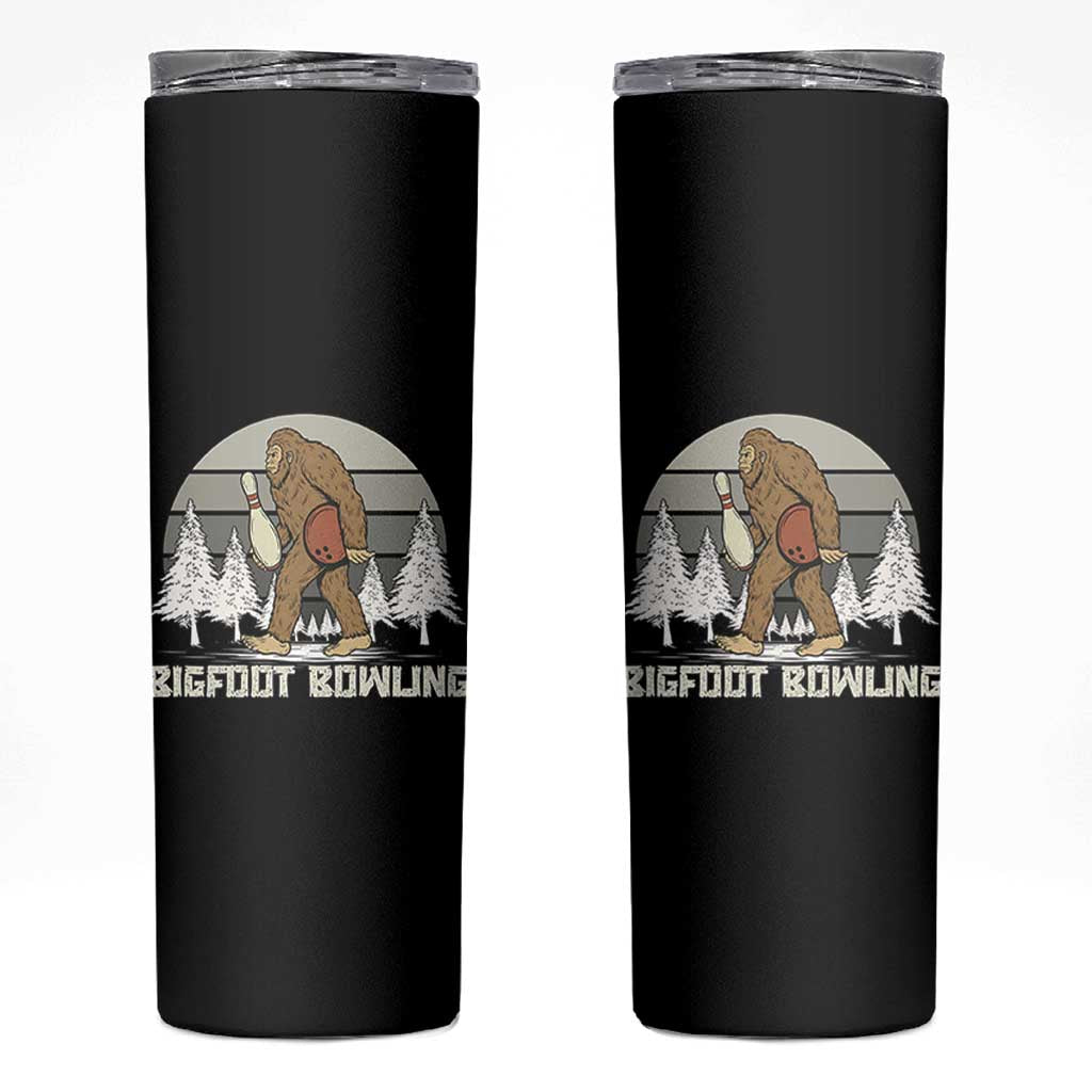 Funny Bigfoot Bowling Skinny Tumbler Gift For Bowler - Wonder Print Shop