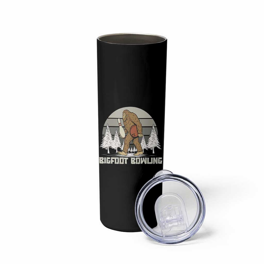 Funny Bigfoot Bowling Skinny Tumbler Gift For Bowler - Wonder Print Shop