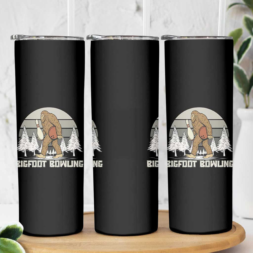 Funny Bigfoot Bowling Skinny Tumbler Gift For Bowler - Wonder Print Shop
