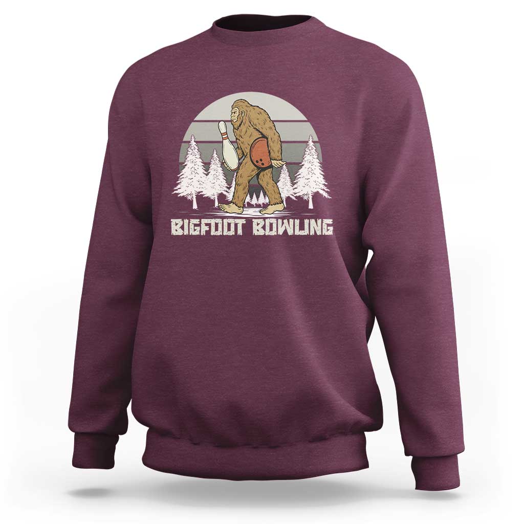 Funny Bigfoot Bowling Sweatshirt Gift For Bowler - Wonder Print Shop