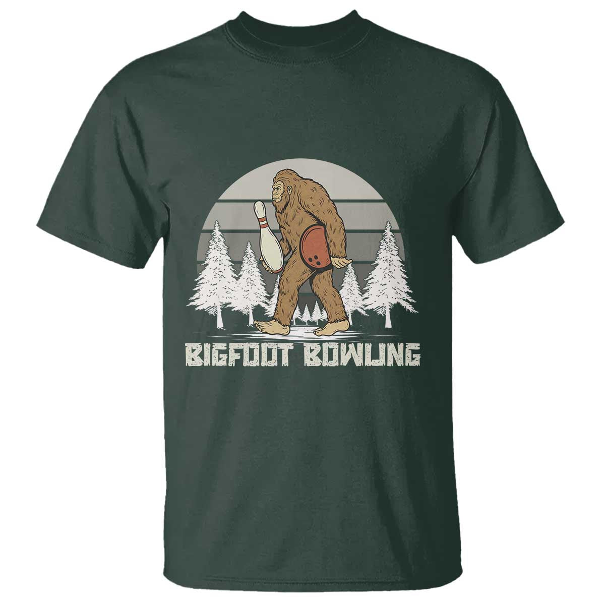 Funny Bigfoot Bowling T Shirt Gift For Bowler - Wonder Print Shop