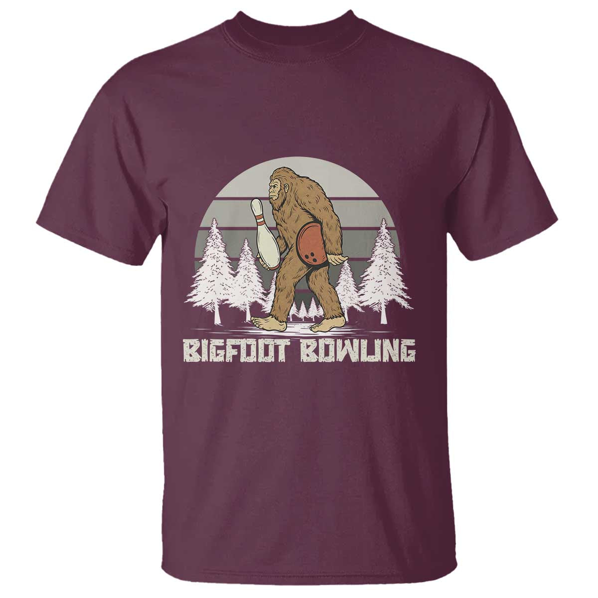 Funny Bigfoot Bowling T Shirt Gift For Bowler - Wonder Print Shop