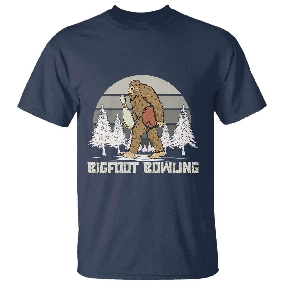 Funny Bigfoot Bowling T Shirt Gift For Bowler - Wonder Print Shop