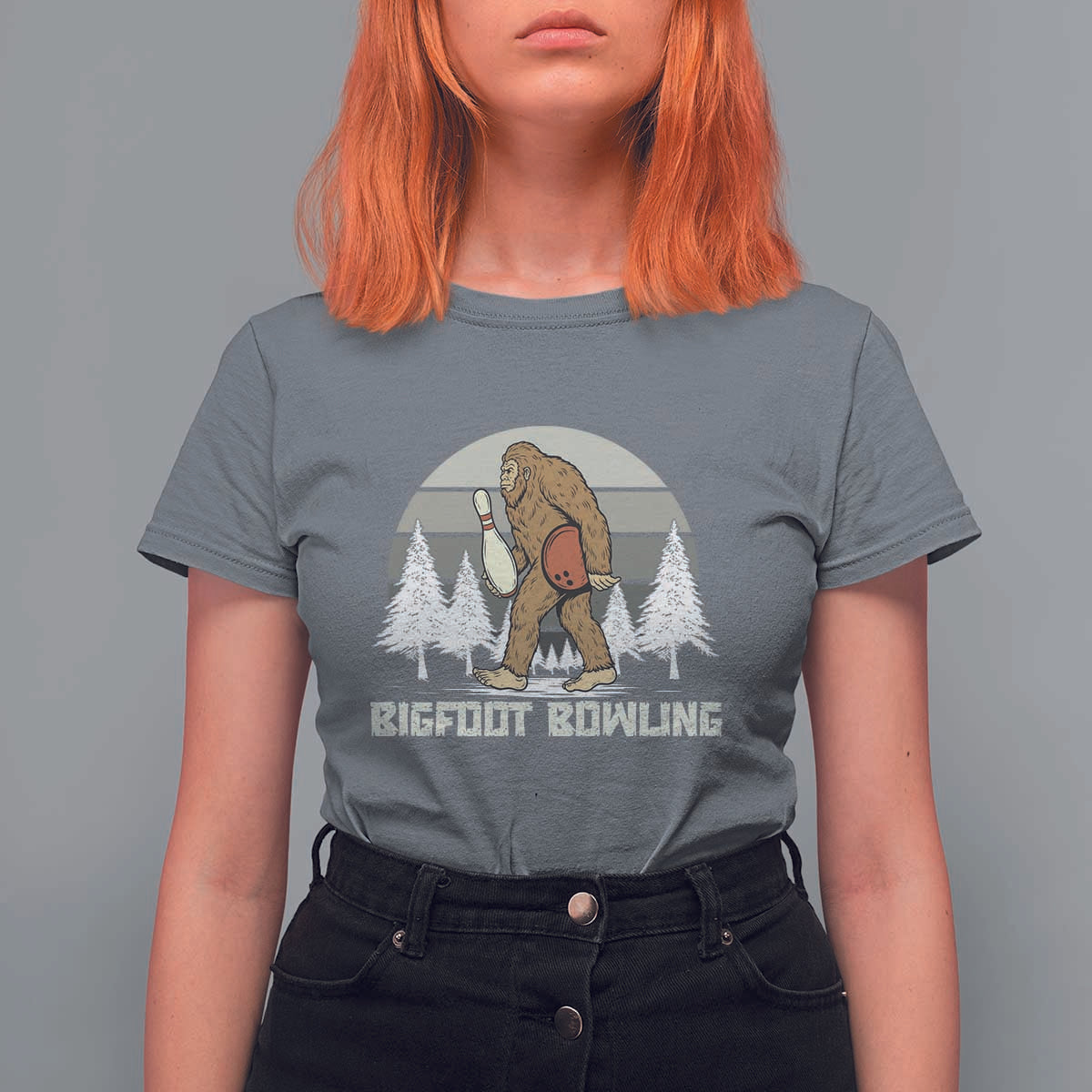 Funny Bigfoot Bowling T Shirt For Women Gift For Bowler - Wonder Print Shop