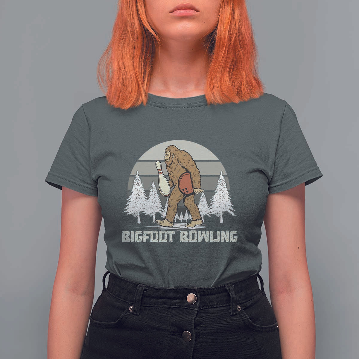Funny Bigfoot Bowling T Shirt For Women Gift For Bowler - Wonder Print Shop