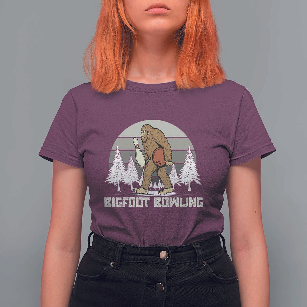 Funny Bigfoot Bowling T Shirt For Women Gift For Bowler - Wonder Print Shop