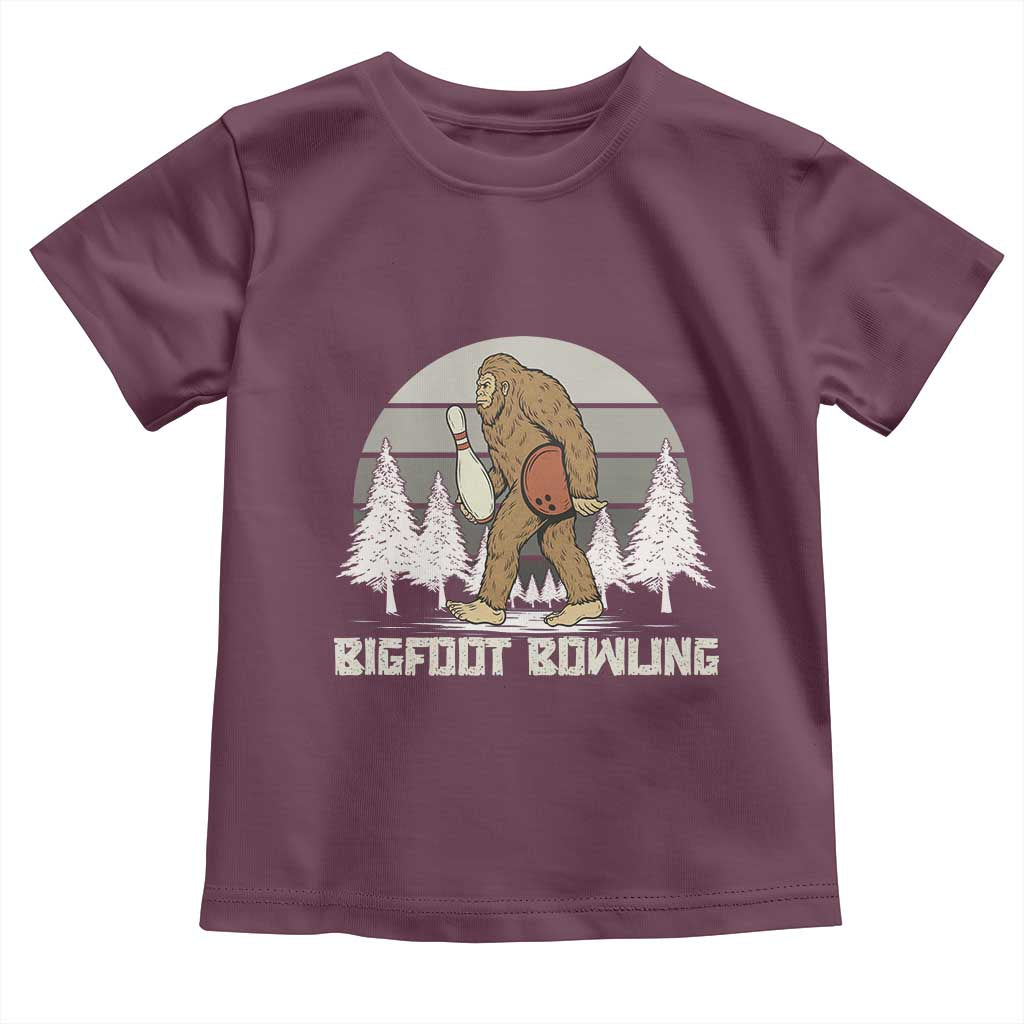 Funny Bigfoot Bowling Toddler T Shirt Gift For Bowler - Wonder Print Shop