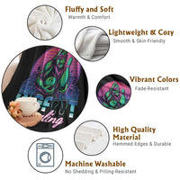 Funny Bigfoot Bowling Vaporwave Gift Throw Blanket - Wonder Print Shop