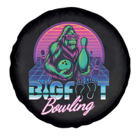 Funny Bigfoot Bowling Vaporwave Gift Spare Tire Cover - Wonder Print Shop