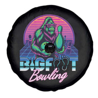 Funny Bigfoot Bowling Vaporwave Gift Spare Tire Cover - Wonder Print Shop