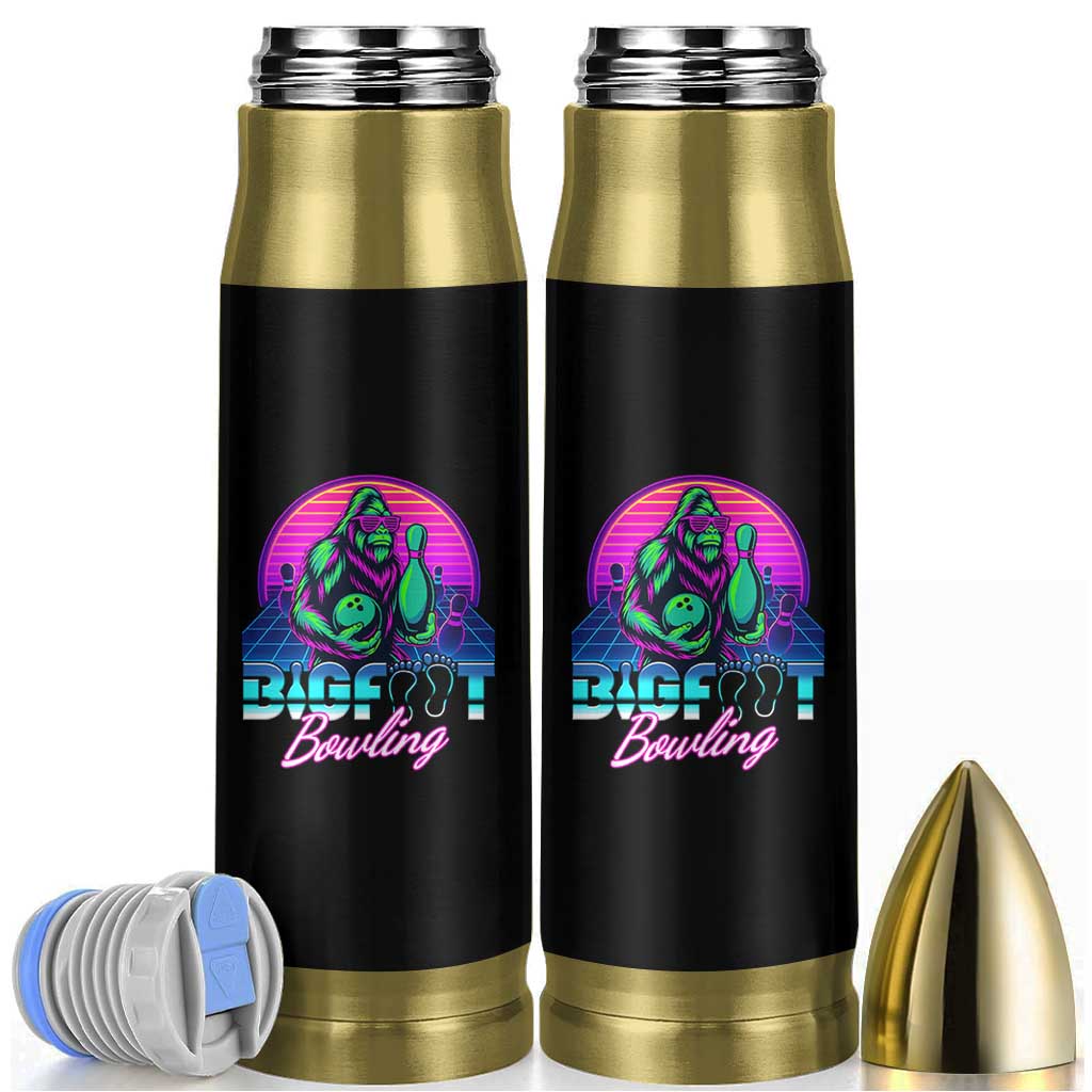 Funny Bigfoot Bowling Vaporwave Gift Bullet Tumbler - Wonder Print Shop