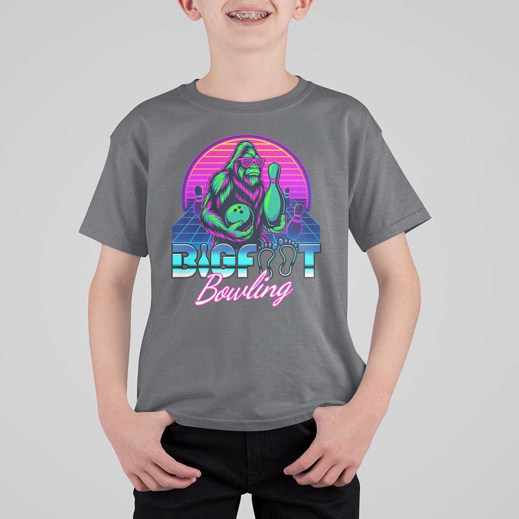 Funny Bigfoot Bowling Vaporwave Gift T Shirt For Kid - Wonder Print Shop