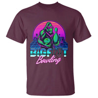 Funny Bigfoot Bowling Vaporwave Gift T Shirt - Wonder Print Shop