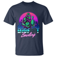 Funny Bigfoot Bowling Vaporwave Gift T Shirt - Wonder Print Shop