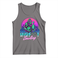 Funny Bigfoot Bowling Vaporwave Gift Tank Top - Wonder Print Shop