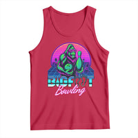Funny Bigfoot Bowling Vaporwave Gift Tank Top - Wonder Print Shop