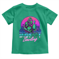 Funny Bigfoot Bowling Vaporwave Gift Toddler T Shirt - Wonder Print Shop