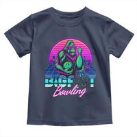Funny Bigfoot Bowling Vaporwave Gift Toddler T Shirt - Wonder Print Shop