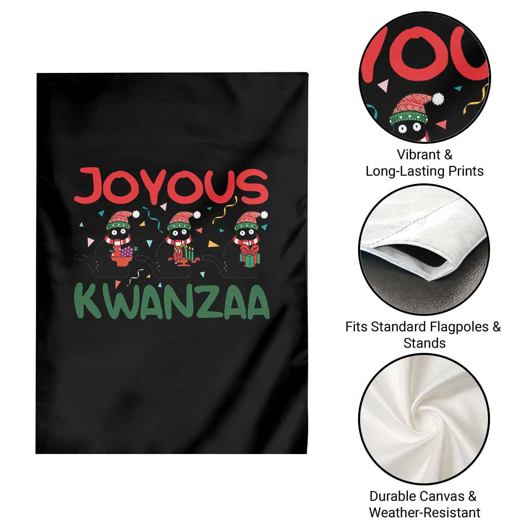 Joyous Kwanzaa Garden Flag Funny Cats With Kinara And Presents Cultural Pride Gift - Wonder Print Shop