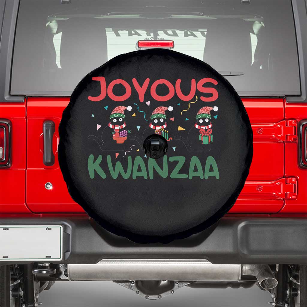 Joyous Kwanzaa Spare Tire Cover Funny Cats With Kinara And Presents Cultural Pride Gift - Wonder Print Shop
