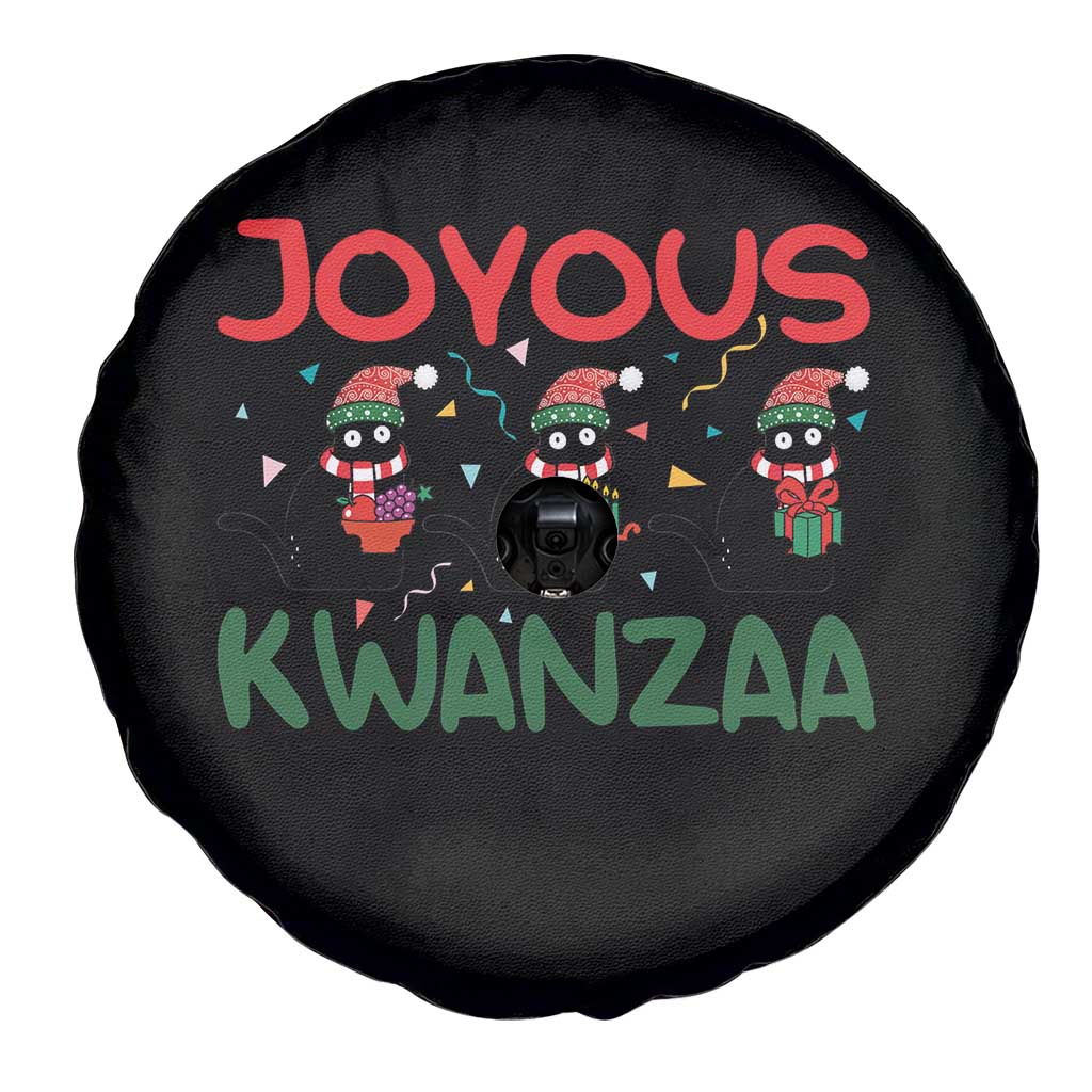 Joyous Kwanzaa Spare Tire Cover Funny Cats With Kinara And Presents Cultural Pride Gift - Wonder Print Shop