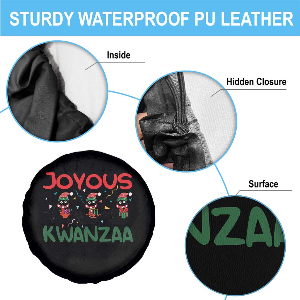 Joyous Kwanzaa Spare Tire Cover Funny Cats With Kinara And Presents Cultural Pride Gift - Wonder Print Shop