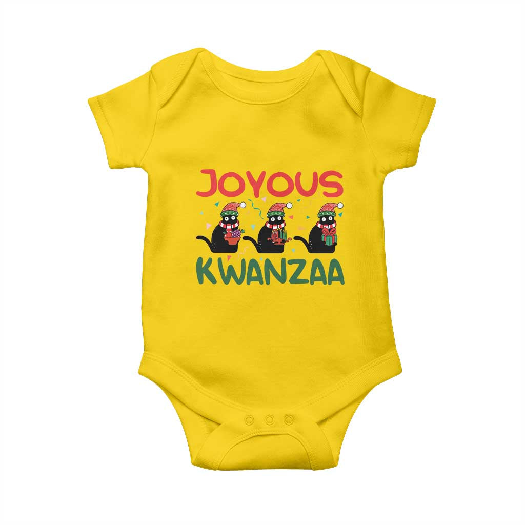 Joyous Kwanzaa Baby Onesie Funny Cats With Kinara And Presents Cultural Pride Gift - Wonder Print Shop