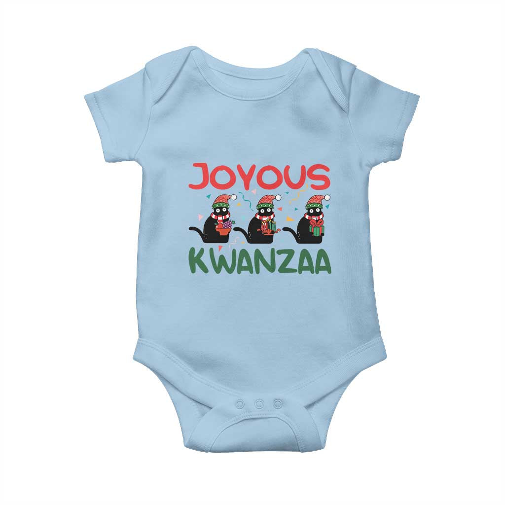 Joyous Kwanzaa Baby Onesie Funny Cats With Kinara And Presents Cultural Pride Gift - Wonder Print Shop