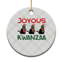 Joyous Kwanzaa Ceramic Ornament Funny Cats With Kinara And Presents Cultural Pride Gift - Wonder Print Shop