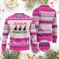 Joyous Kwanzaa Ugly Christmas Sweater Funny Cats With Kinara And Presents Cultural Pride Gift - Wonder Print Shop