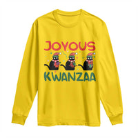 Joyous Kwanzaa Long Sleeve Shirt Funny Cats With Kinara And Presents Cultural Pride Gift - Wonder Print Shop