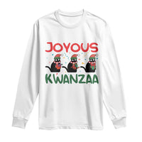 Joyous Kwanzaa Long Sleeve Shirt Funny Cats With Kinara And Presents Cultural Pride Gift - Wonder Print Shop