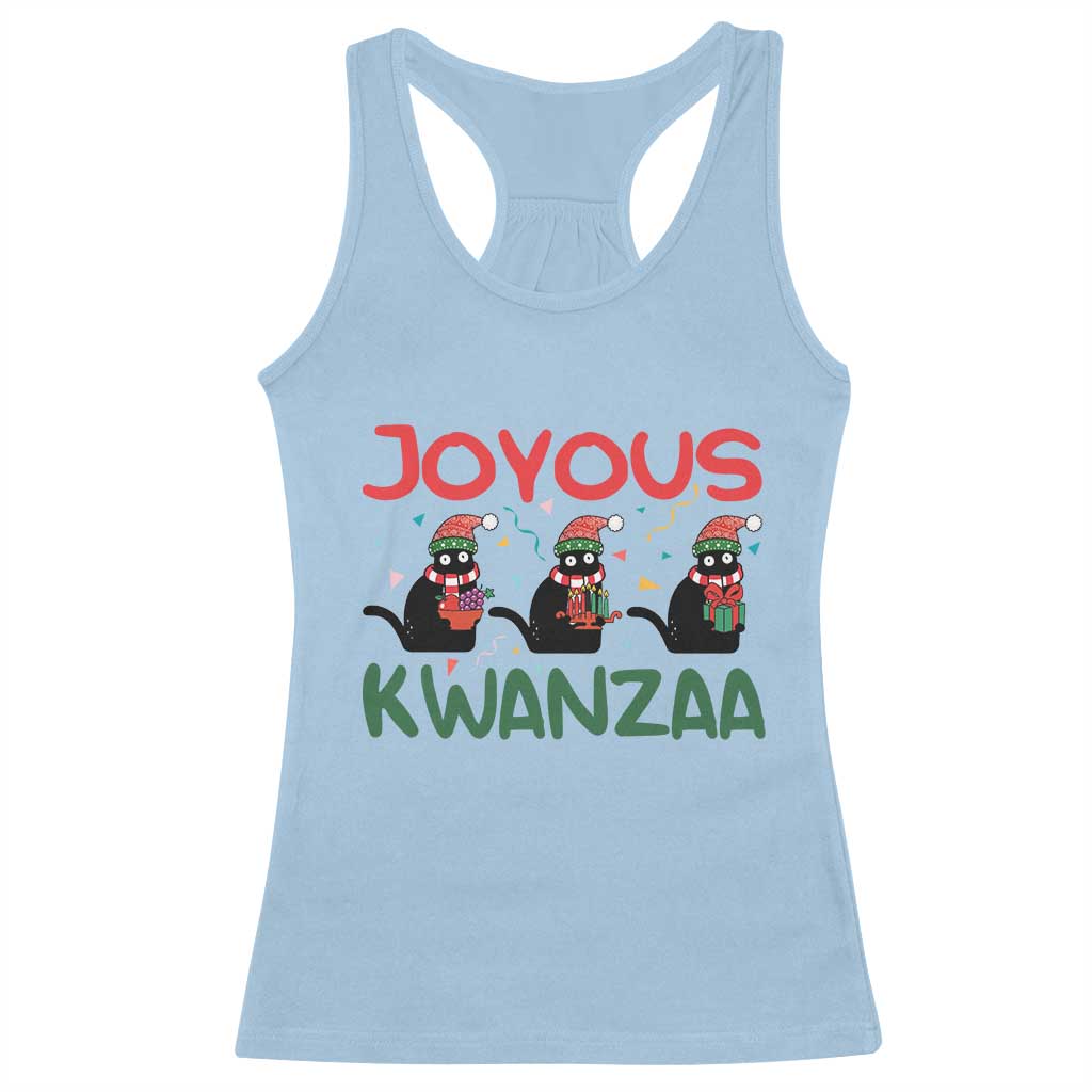 Joyous Kwanzaa Racerback Tank Top Funny Cats With Kinara And Presents Cultural Pride Gift - Wonder Print Shop