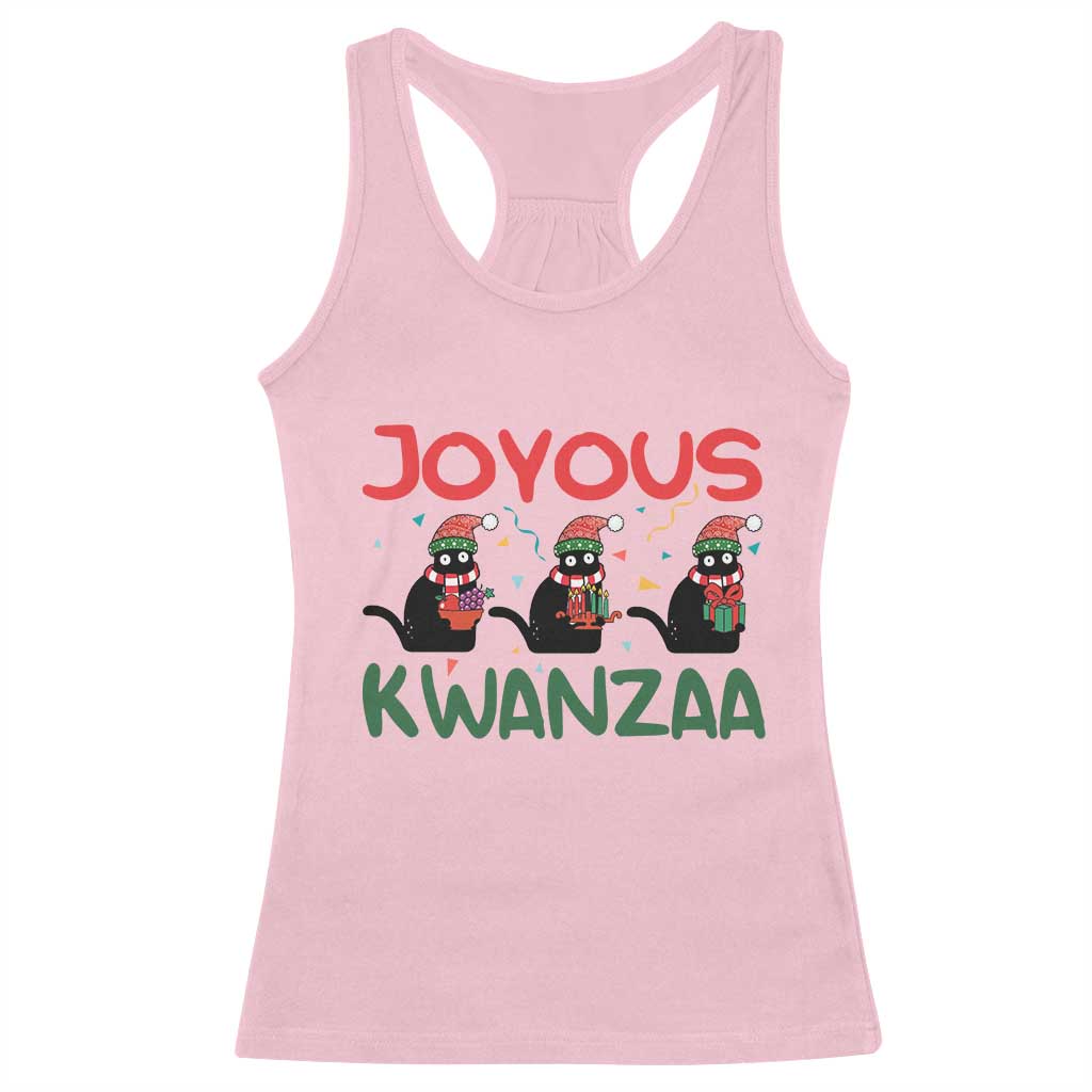 Joyous Kwanzaa Racerback Tank Top Funny Cats With Kinara And Presents Cultural Pride Gift - Wonder Print Shop