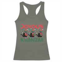 Joyous Kwanzaa Racerback Tank Top Funny Cats With Kinara And Presents Cultural Pride Gift - Wonder Print Shop