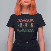Joyous Kwanzaa T Shirt For Women Funny Cats With Kinara And Presents Cultural Pride Gift - Wonder Print Shop