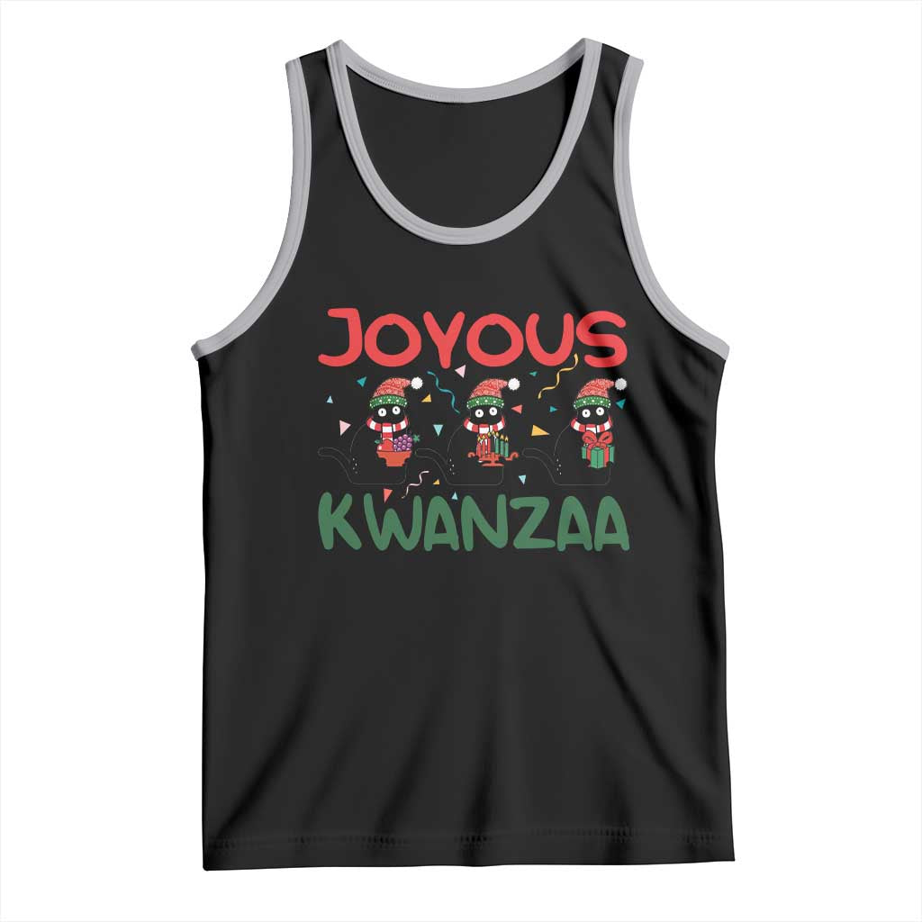 Joyous Kwanzaa Tank Top Funny Cats With Kinara And Presents Cultural Pride Gift - Wonder Print Shop