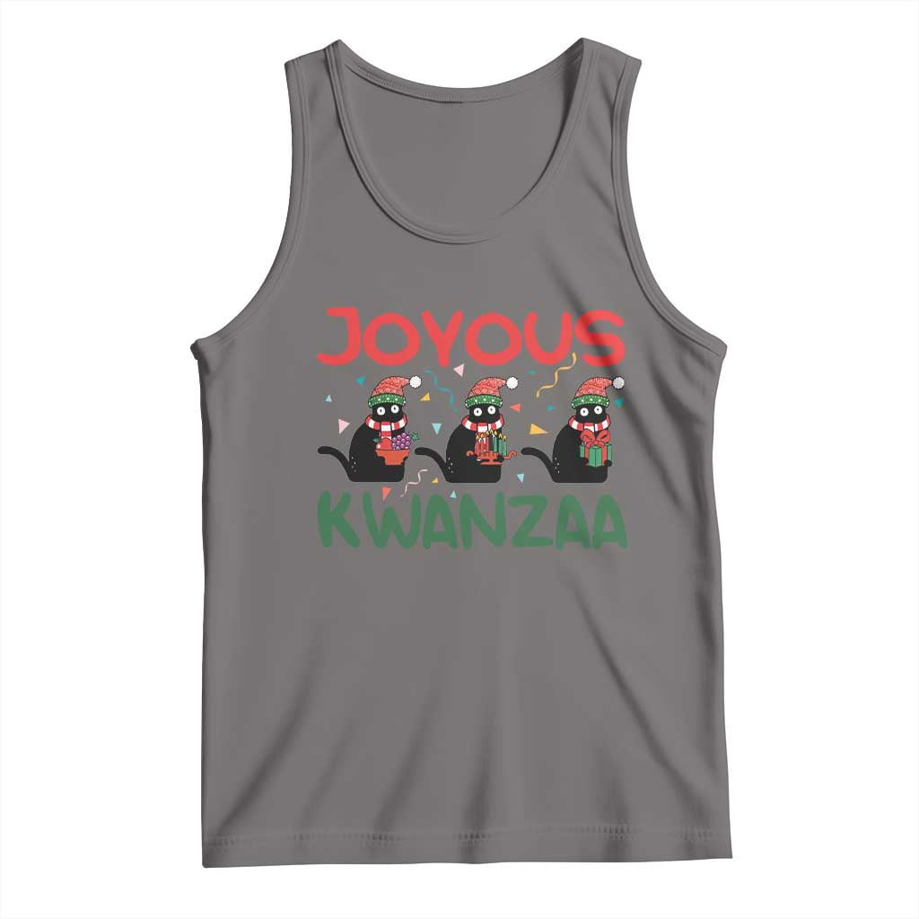 Joyous Kwanzaa Tank Top Funny Cats With Kinara And Presents Cultural Pride Gift - Wonder Print Shop