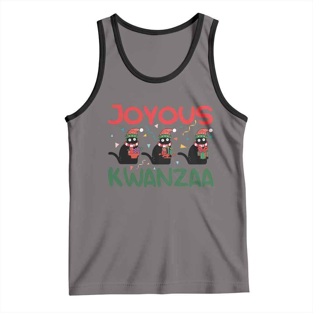 Joyous Kwanzaa Tank Top Funny Cats With Kinara And Presents Cultural Pride Gift - Wonder Print Shop