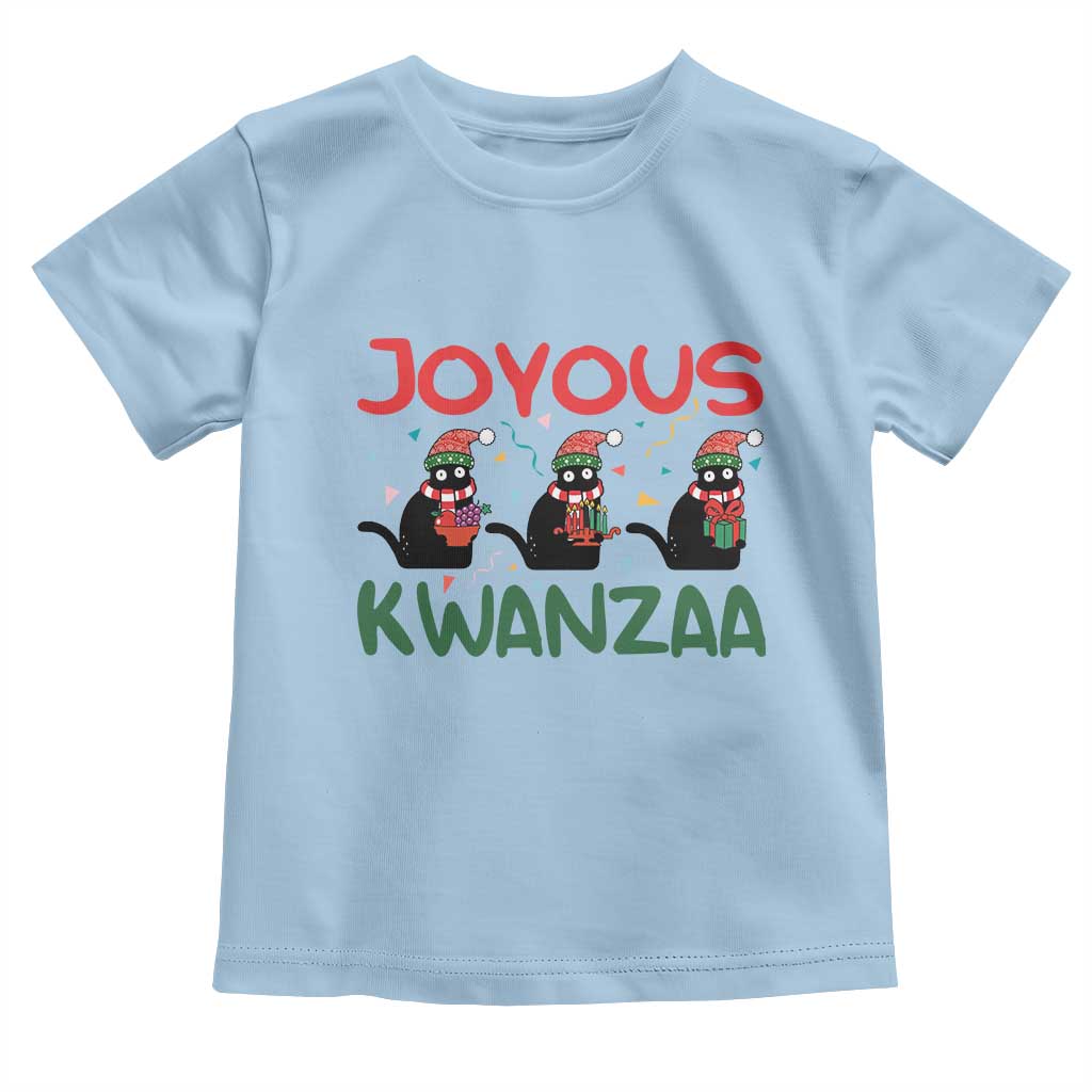Joyous Kwanzaa Toddler T Shirt Funny Cats With Kinara And Presents Cultural Pride Gift - Wonder Print Shop