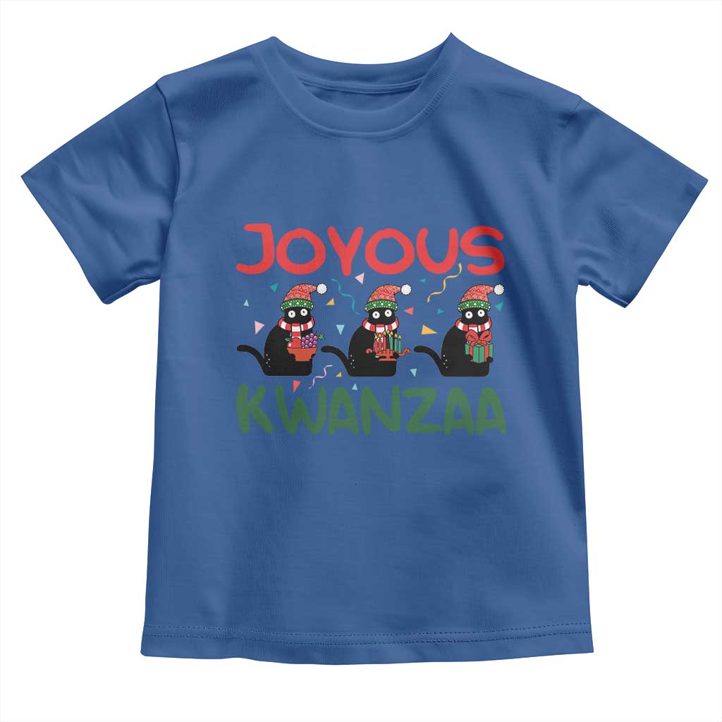 Joyous Kwanzaa Toddler T Shirt Funny Cats With Kinara And Presents Cultural Pride Gift - Wonder Print Shop