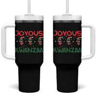 Joyous Kwanzaa Tumbler With Handle Funny Cats With Kinara And Presents Cultural Pride Gift - Wonder Print Shop