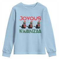Joyous Kwanzaa Youth Sweatshirt Funny Cats With Kinara And Presents Cultural Pride Gift - Wonder Print Shop