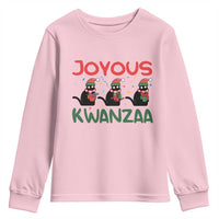 Joyous Kwanzaa Youth Sweatshirt Funny Cats With Kinara And Presents Cultural Pride Gift - Wonder Print Shop