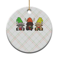 Funny Highland Cow With Kinara And Presents Cultural Pride Gift Ceramic Ornament - Wonder Print Shop