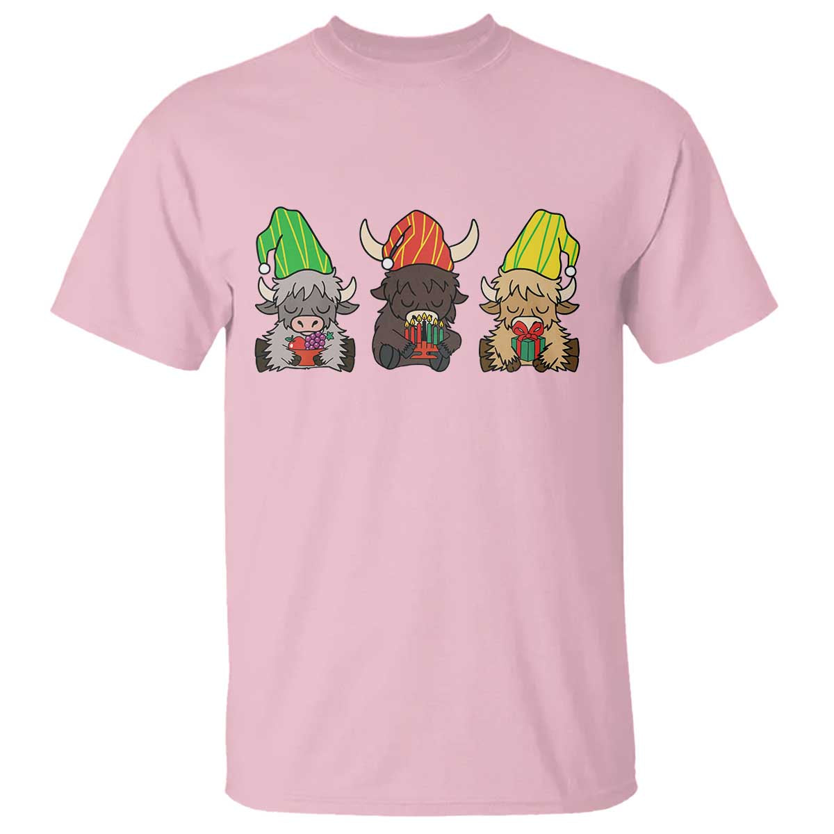 Funny Highland Cow With Kinara And Presents Cultural Pride Gift T Shirt - Wonder Print Shop