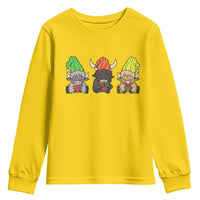 Funny Highland Cow With Kinara And Presents Cultural Pride Gift Youth Sweatshirt - Wonder Print Shop